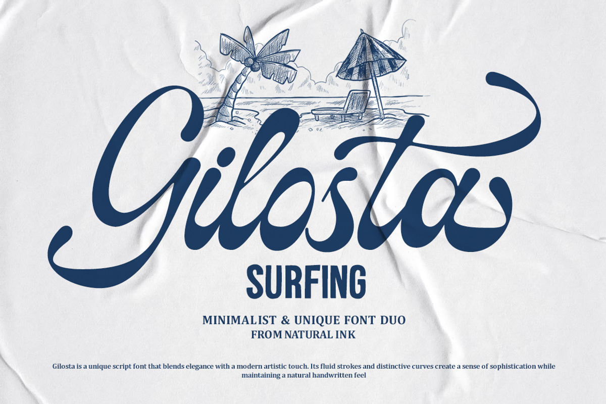 Gilosta Surfing | With Sans, a Script Font by Natural Ink Studio (Photo 1 of 9)