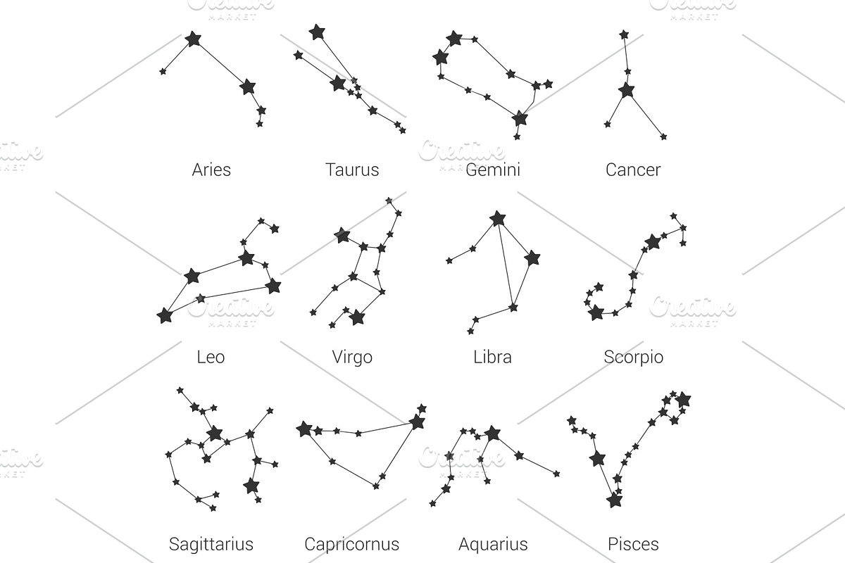 12 zodiac signs constellations, an Illustration by Primula`s shop (Photo 2 of 3)