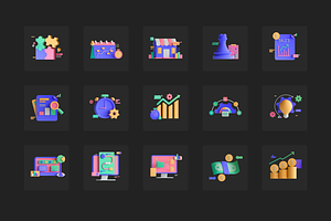 3D Business Analytics Icons