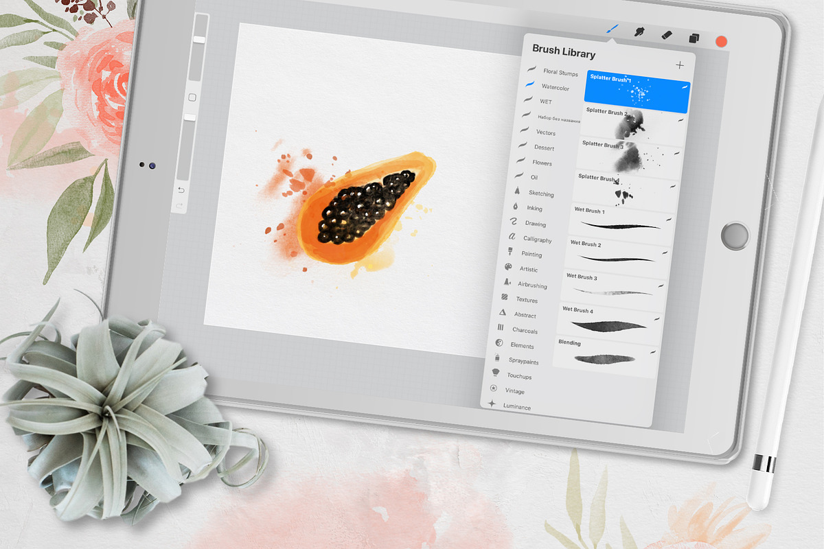 Watercolor brushes for Procreate, a Brush Add-On by anastasiia.art (Photo 2 of 12)