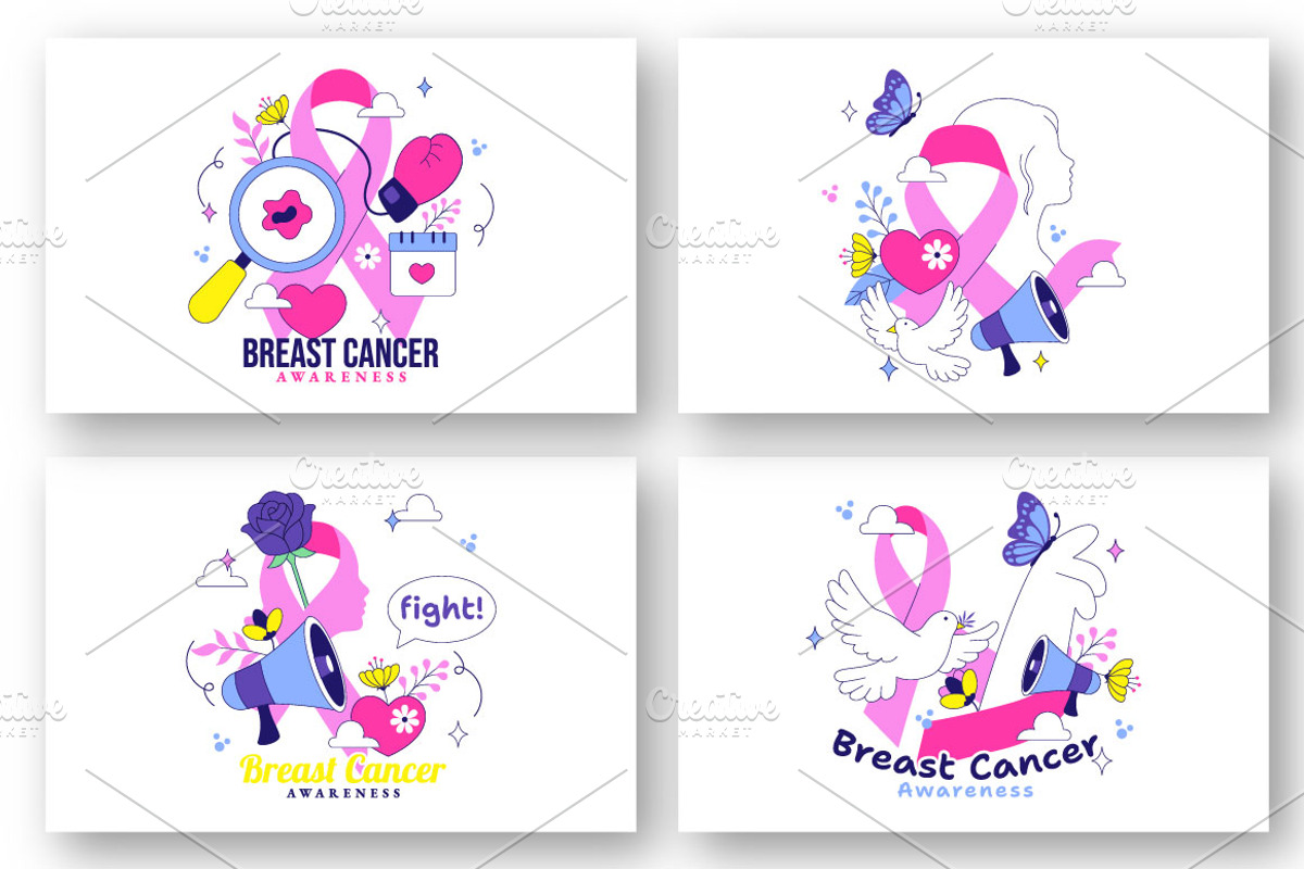 10 Breast Cancer Awareness, a Healthcare Illustration by denayunebgt (Photo 2 of 4)