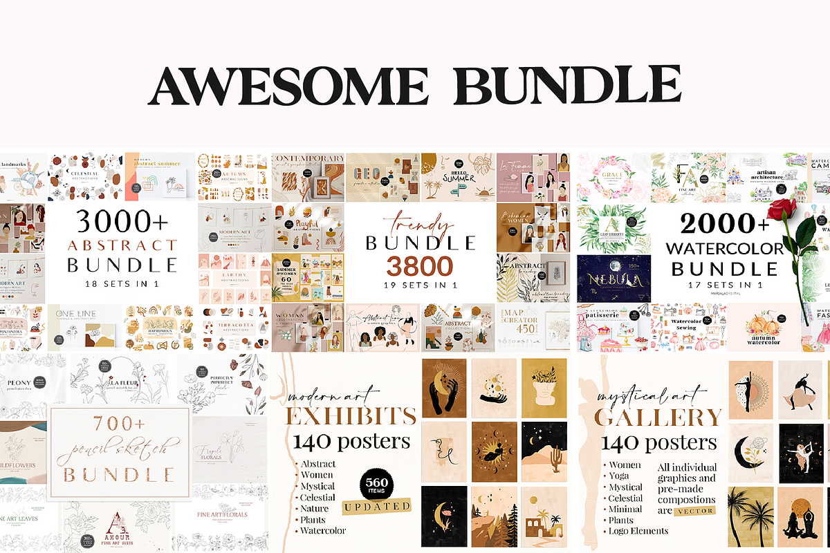 WHOLE SHOP BUNDLE 12500+, an Object Illustration by Kaya Fonts (Photo 2 of 8)