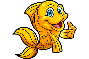 Cute Gold Fish Cartoon Character, an Illustration by HitToon