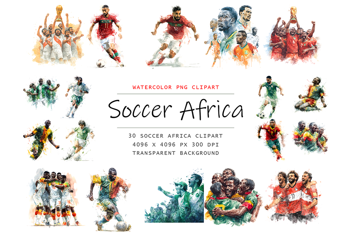 Africa Soccer Clipart, a Decorative Illustration by stickermadness (Photo 1 of 4)