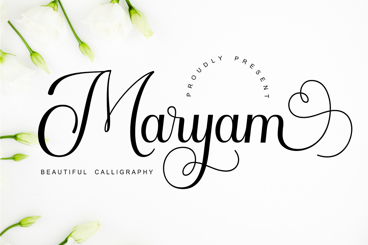 Maryam - Elegant Calligraphy Font, a Script Font by Imiftype Studio (Photo 1 of 10)