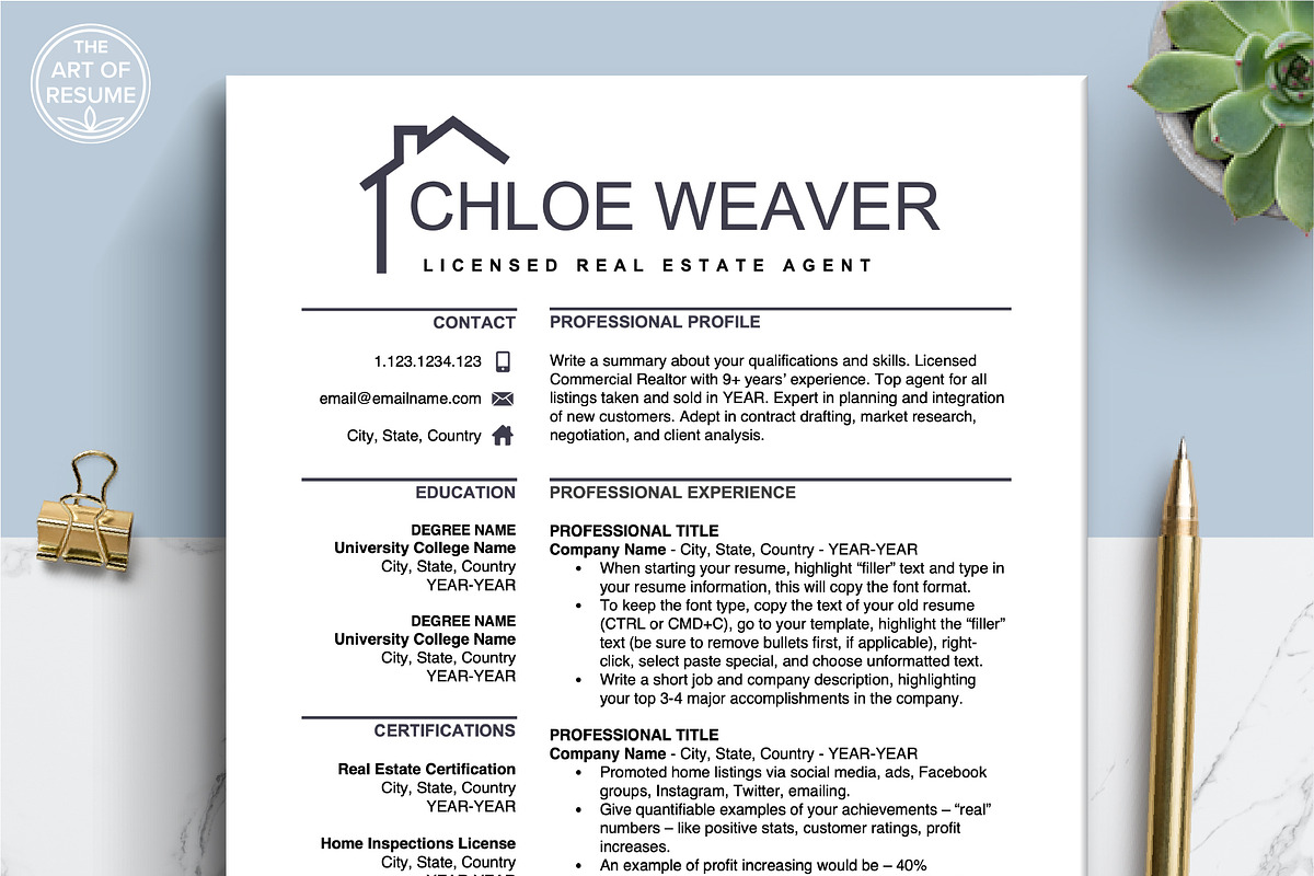 Realtor Resume | Architecture Resume, a Resume Template by The Art of Resume (Photo 1 of 8)