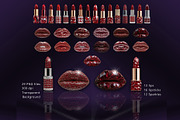 Red Diamond Lips and Lipstick PNG, an Object Graphic by Watercolor_Vector Graphic (Thumbnail 1 of 14)