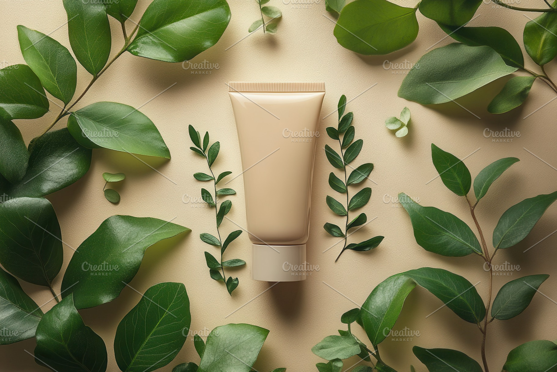 Beautiful skincare cream surrounded, a Photo by Tanuart