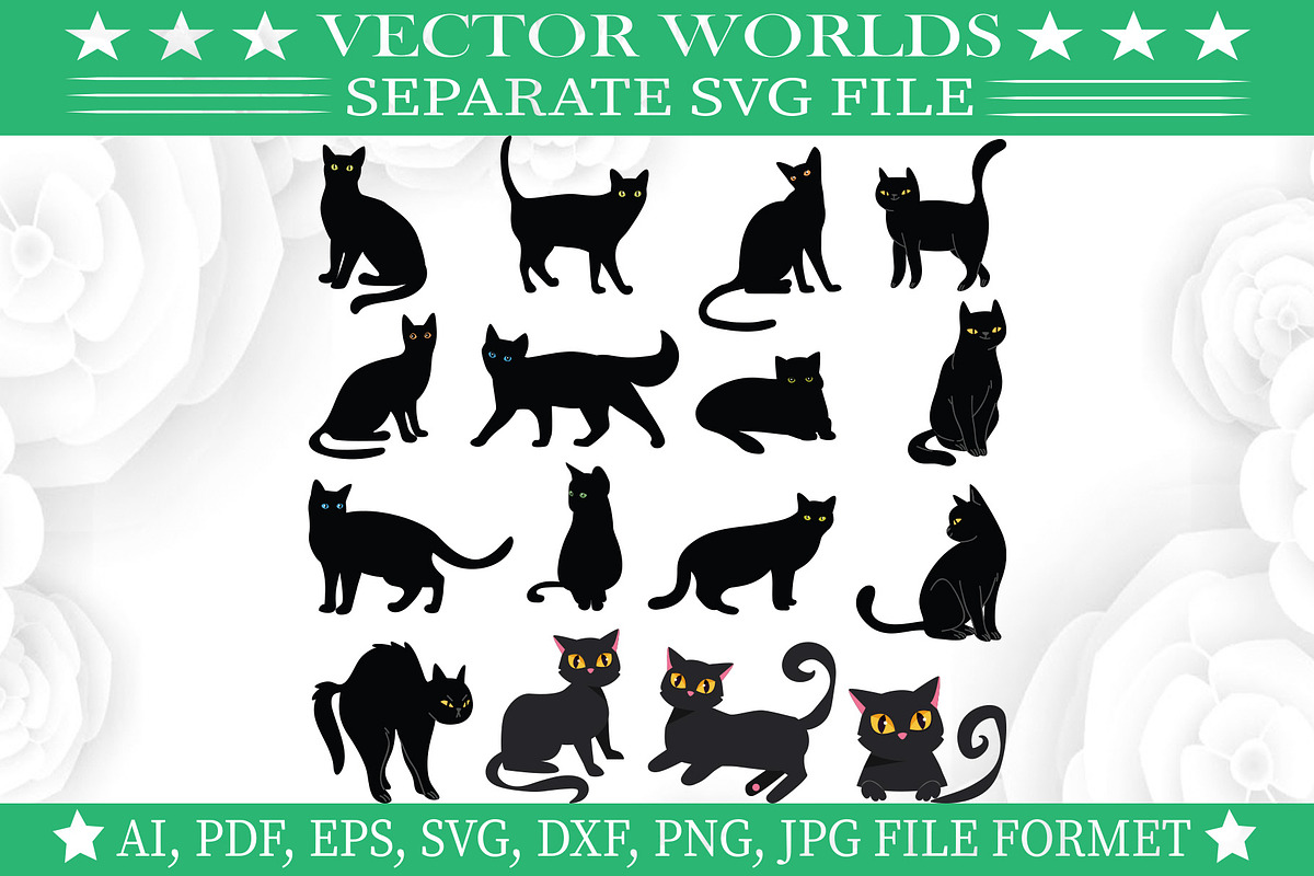 Black Cats SVG, Black, Cats SVG, an Object Graphic by VectorWorlds