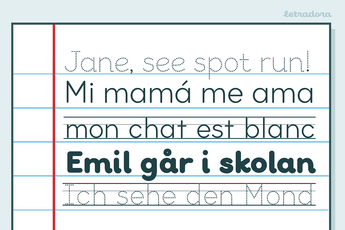 Bookbag School Font, a Sans Serif Font by Letradora (Photo 2 of 9)