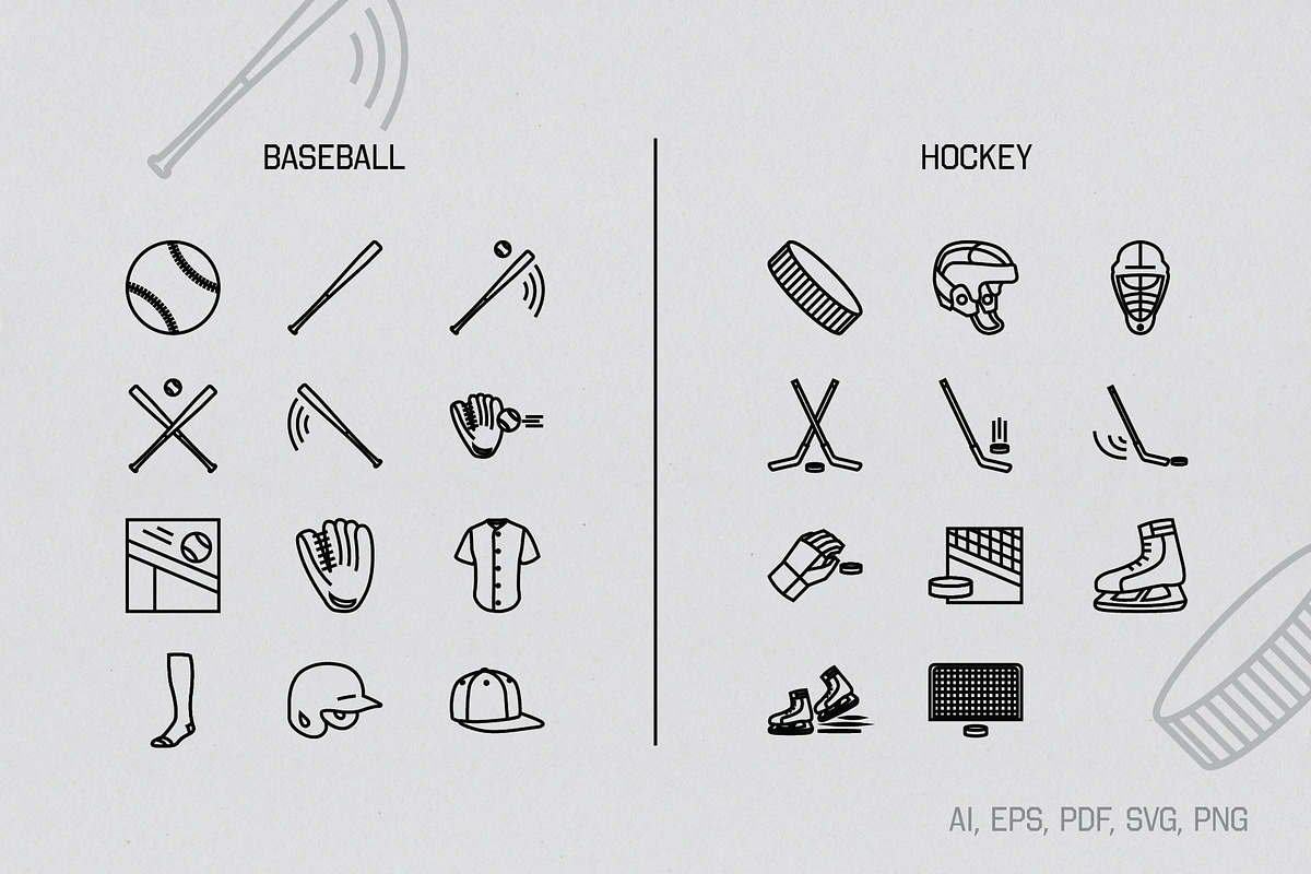 Linear Sports Icons, an Icon by The Fake PNG (Photo 3 of 11)