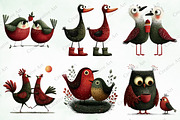 Whimsical & Quirky Birds Clipart, an Illustration by Creative Art (Thumbnail 2 of 9)