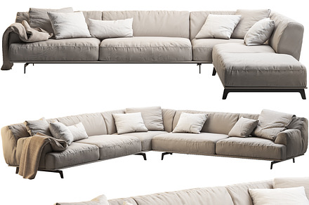 Tribeca sofa 3 3d model, a Furniture 3D Model by 3dmitruk