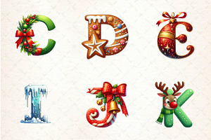 Holiday Typeface And Alphabet Clipar