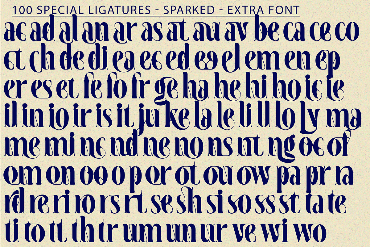 Sparked Extra - Ligature Serif Font, a Serif Font by 177Studio (Photo 8 of 8)