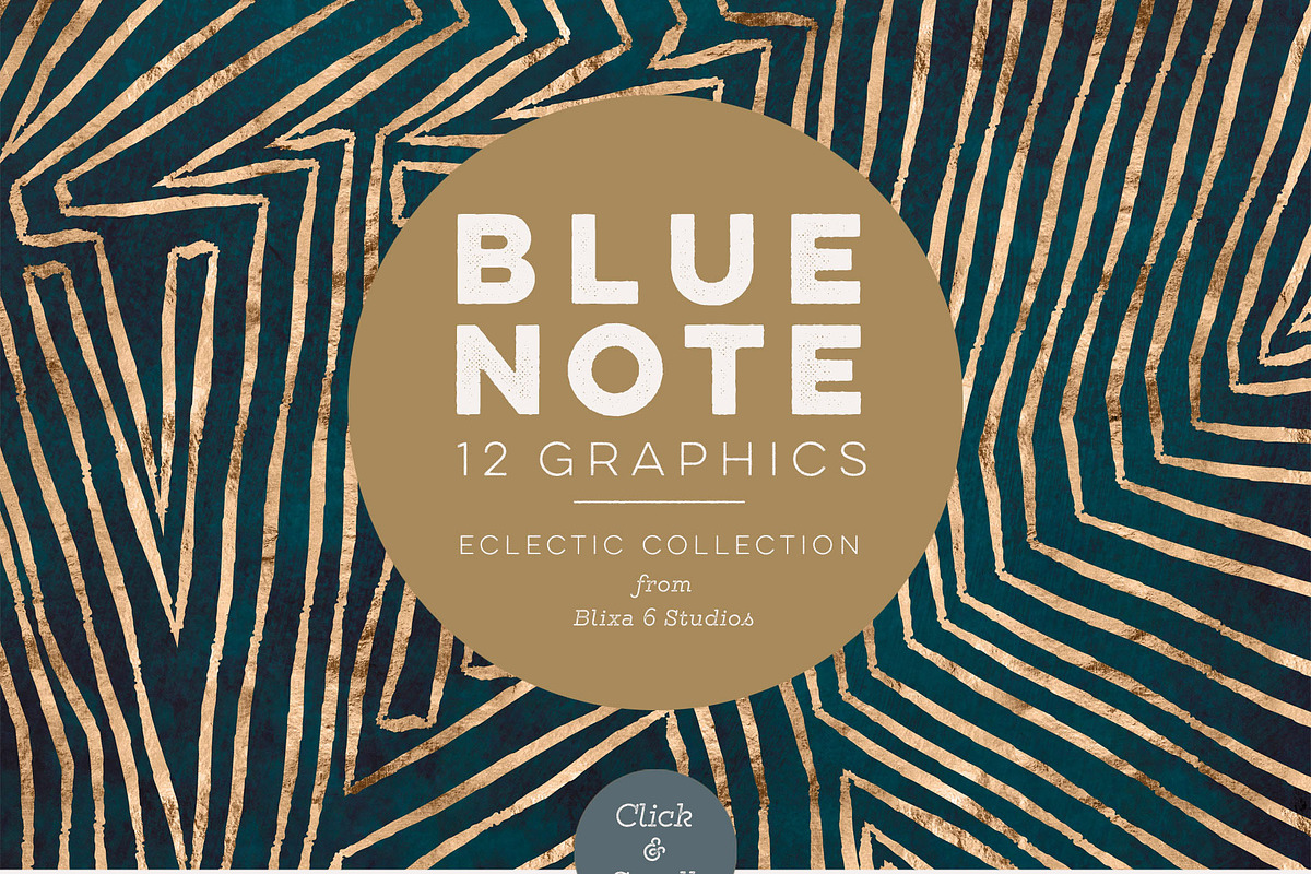 Blue Note Golden Abstract Graphics, a Pattern Graphic by Blixa 6 Studios (Photo 2 of 3)