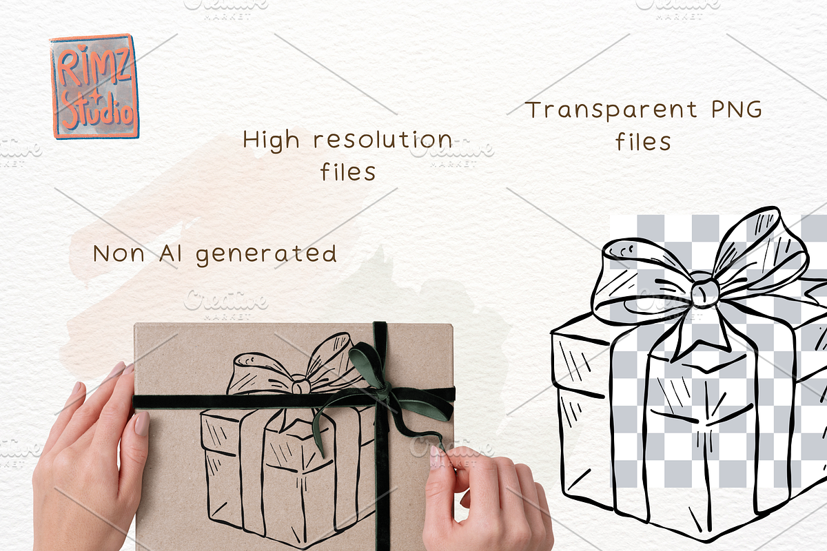 Hand-Drawn Christmas GIFT BOX SVG, an Object Illustration by RimzStudio (Photo 8 of 8)