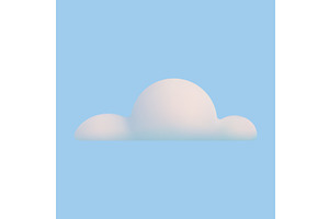 3d white simple cloud, an Object Illustration by ModVector