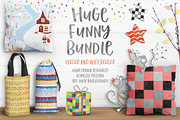 20% OFF Huge Funny Bundle, an Animal Illustration by Eva Katerina (Thumbnail 1 of 16)