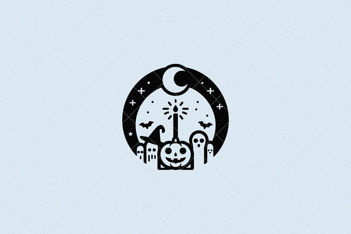 Halloween Pumpkin Emblem, a Seasonal Illustration by Vectorium Studio (Photo 3 of 3)