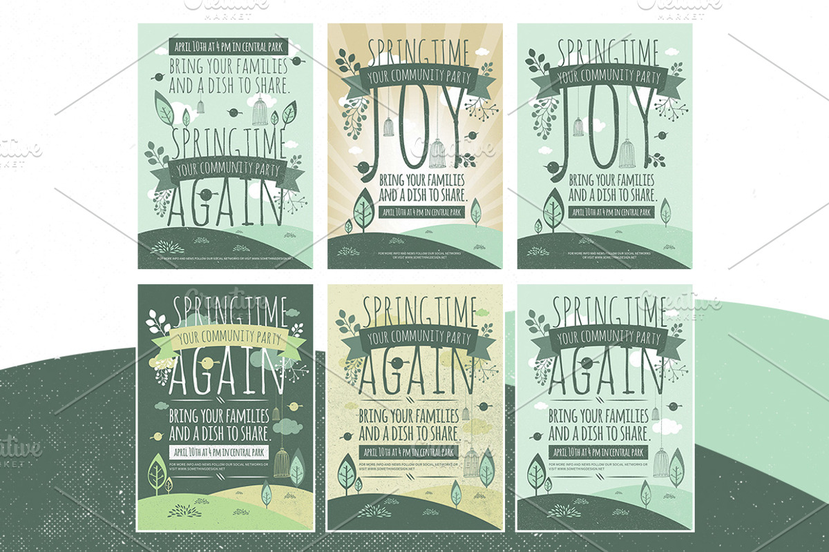 6 Spring Flyers Vector Print, a Flyer Template by DesignSomething (Photo 5 of 5)