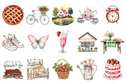 Watercolor Strawberry Clipart, an Illustration by Design Market (Thumbnail 3 of 5)