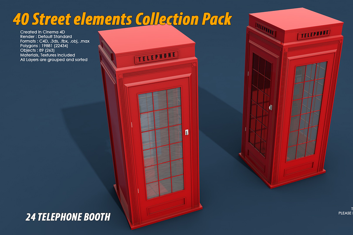 40 Street elements Collection Pack, an Architecture 3D Model by multimedia4ds (Photo 48 of 70)