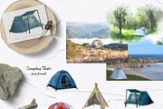 Wild Camping Watercolor Collection, a Sport Illustration by BarvArt (Thumbnail 7 of 22)