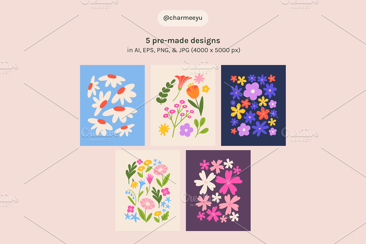 Blossom: Floral Vector Graphic Pack, a Graphic by Charmaine Yu (Photo 5 of 10)