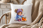 Whimsical Camping Girl Clipart PNG, an Illustration by OK Design (Thumbnail 6 of 6)
