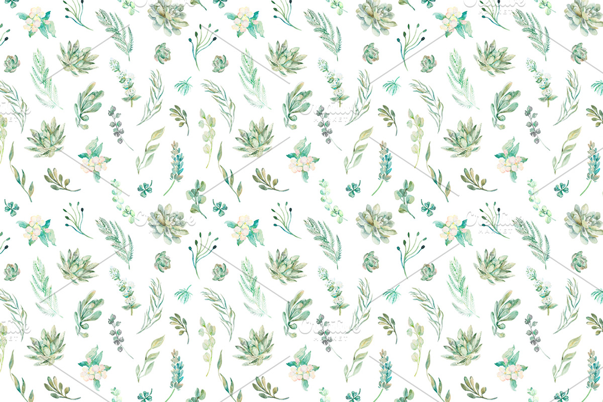 Succulents pattern, a Pattern Graphic by Elizaveta (Photo 3 of 7)