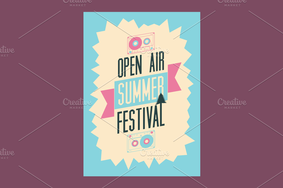 Summer open air vector poster set., a Seasonal Illustration by PoPaShop (Photo 8 of 10)