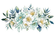 Blue Watercolor Floral Set, an Illustration by Designer_Momina (Thumbnail 11 of 16)