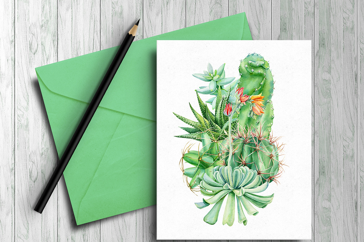 Watercolor Green plants, a Decorative Illustration by Hanna Hryharenka (Photo 10 of 11)