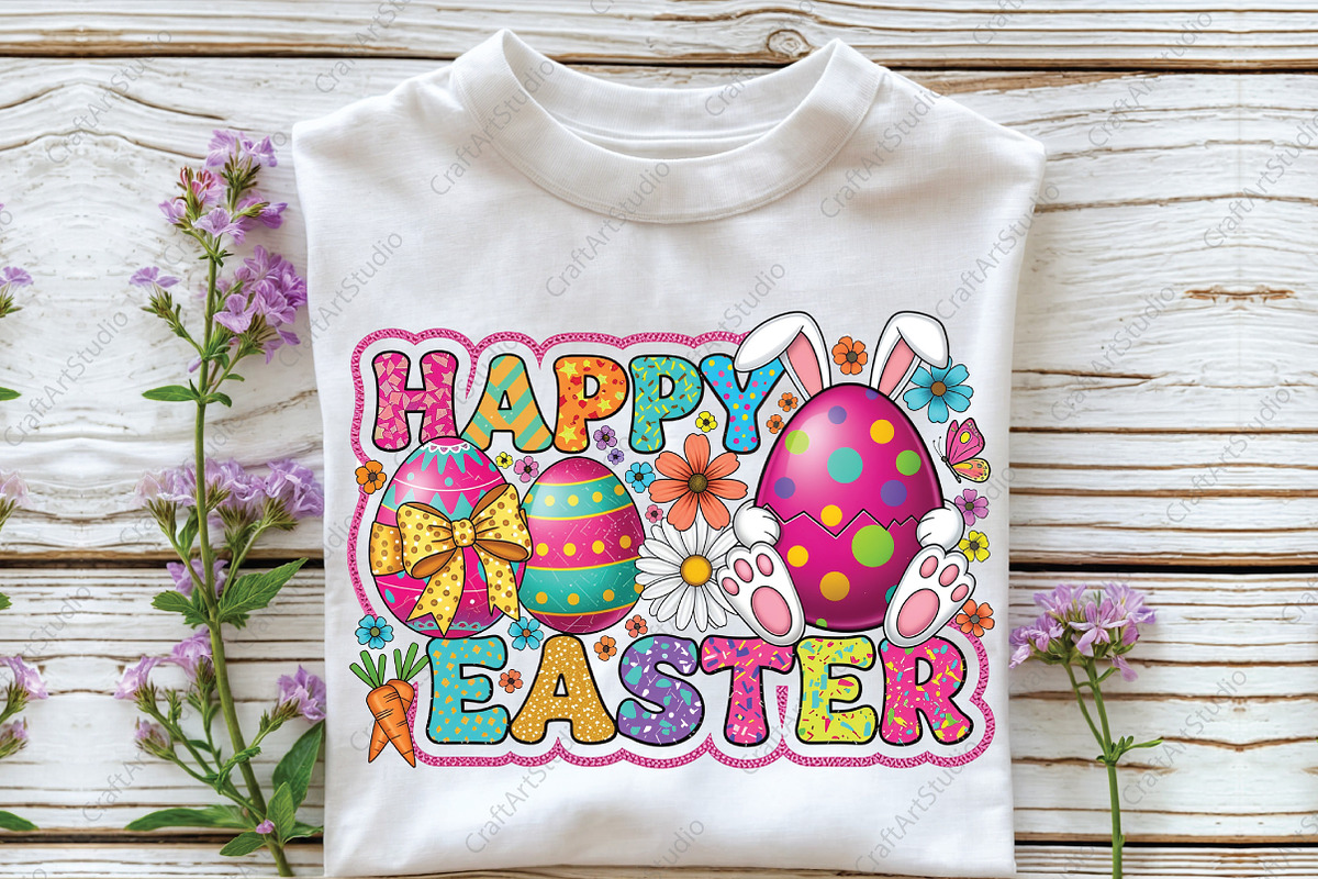 Happy Easter Png, Preppy Easter Png, an Illustration by CraftArtStudio (Photo 3 of 4)
