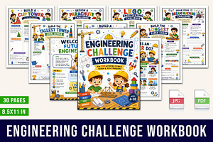 Engineering Challenge Workbook, a Stationery Template by Designmela01