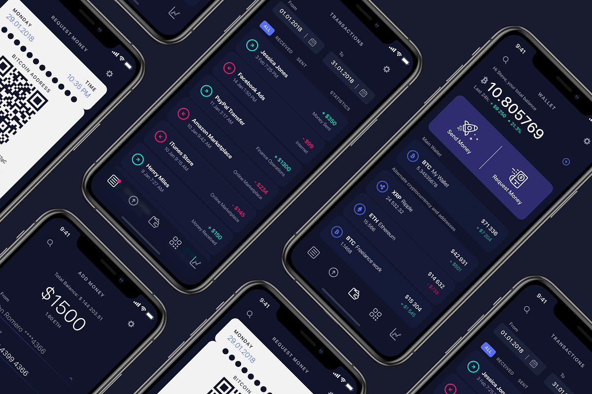 Crypto Wallet iOS UI Kit, an UI Kit Template by Artcoast Studio (Photo 2 of 4)