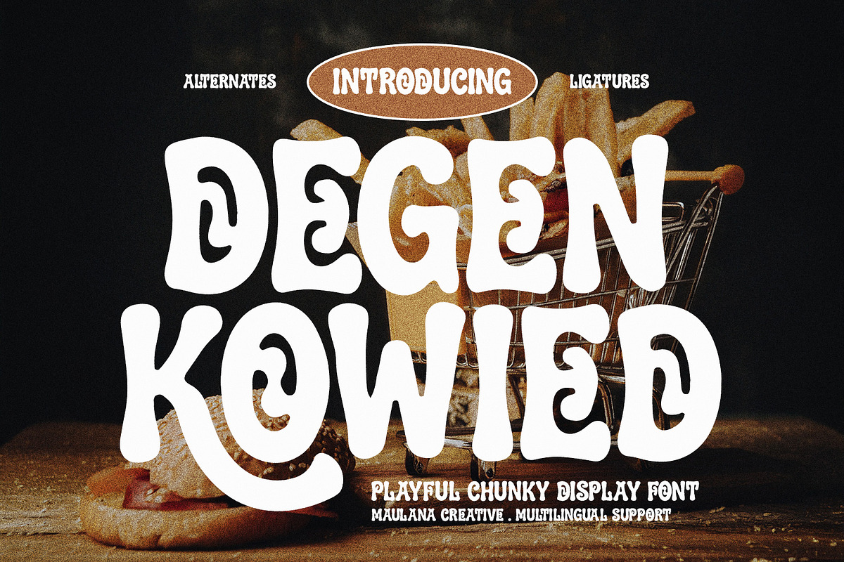 Degen Kowied Playful Chunky Font, a Sans Serif Font by Maulana Creative (Photo 1 of 7)