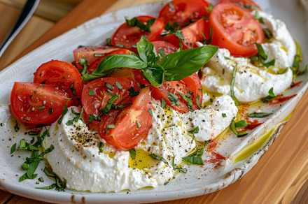 Fresh tomatoes and creamy mozzarella, a Photo by Iftikhar Alam