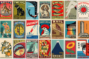 Old colorful vintage matchbox labels, an Arts & Entertainment Photo by BOOCYS