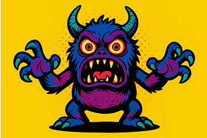 Colorful Angry Monster vector, an Animal Illustration by AlexArt