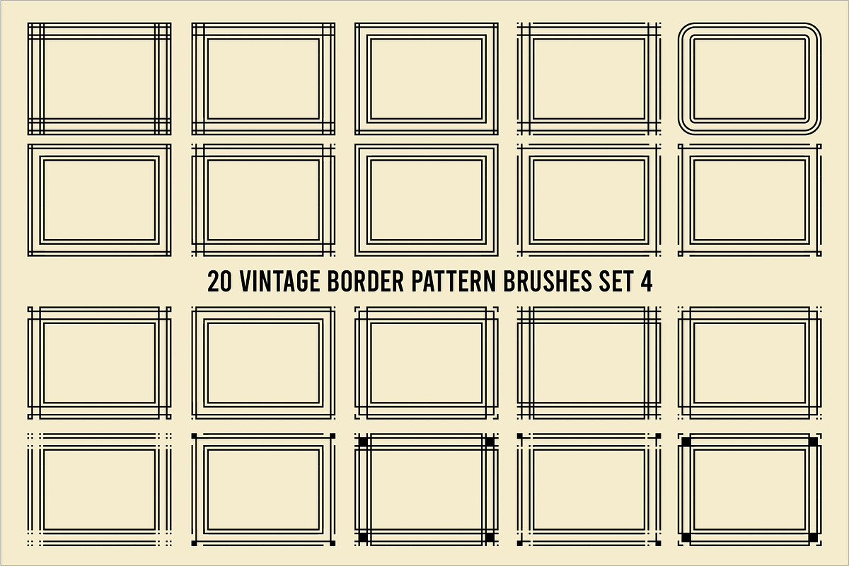 20 Vintage Borders Pattern Brushes 4, a Brush Add-On by G7 (Photo 2 of 3)
