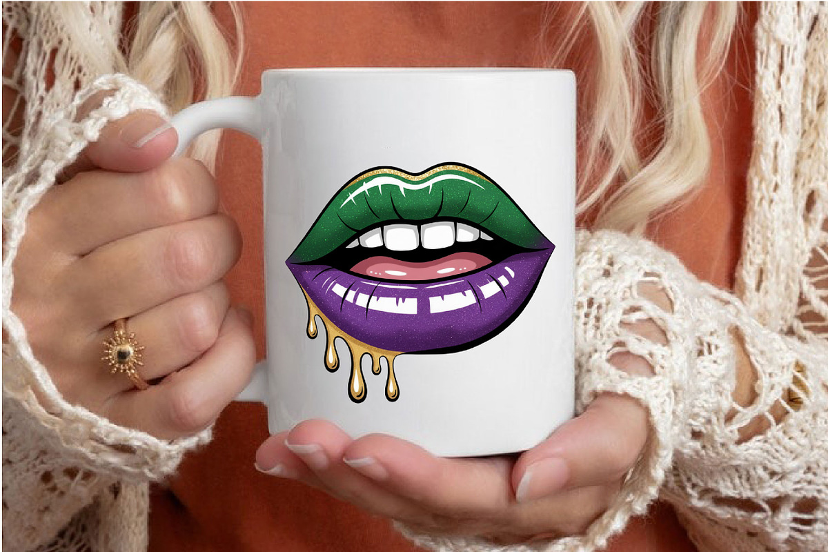 Mardi Gras Lips Png, Cute Mardi Gras, an Illustration by Designking (Photo 3 of 6)