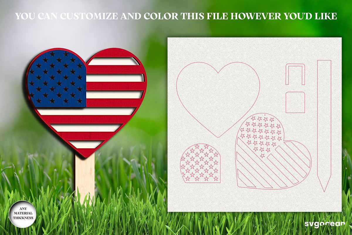 Patriotic Garden Stackes Bundle, a Decorative Illustration by svgocean (Photo 11 of 14)