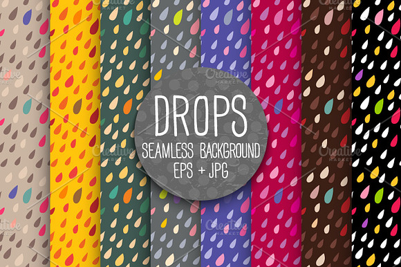 DROPS. Seamless background. Bright. preview 6