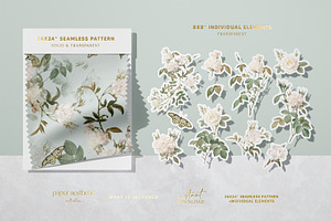 Luxury Pastel Mint Floral Pattern