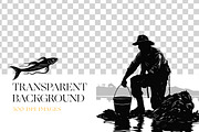 Fishing Silhouette Clipart, Line Art, an Illustration by BrushstrokeArtGB (Thumbnail 6 of 9)