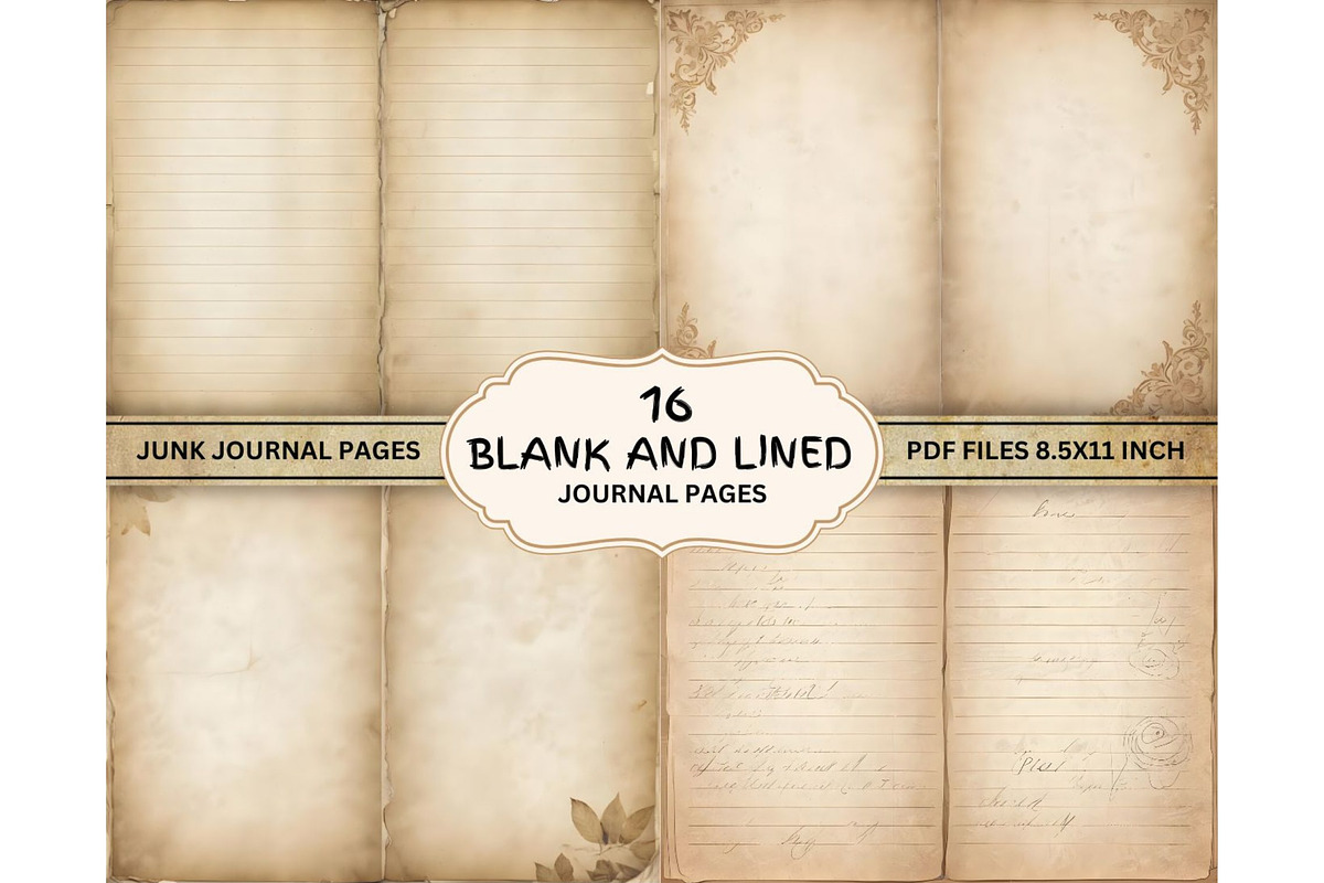 Lined & Blank Junk Journal Kit PDF, a Decorative Illustration by Coral Beauty (Photo 1 of 8)
