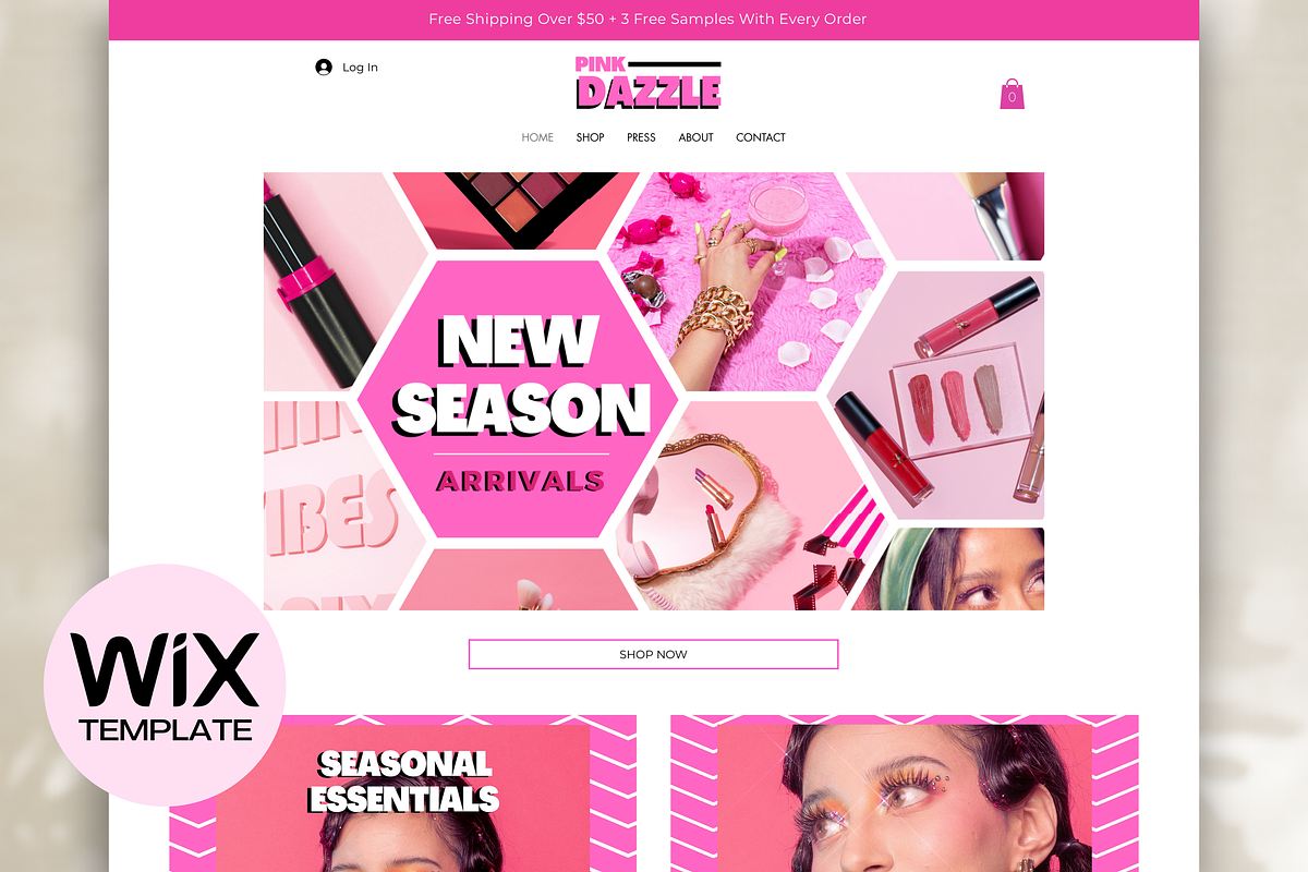 Pink E-commerce Website Theme, a Websites & App Template by Cosmic Design (Photo 1 of 9)