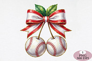 Baseball Cherries Png, an Illustration by Daily.Designs (Thumbnail 1 of 5)